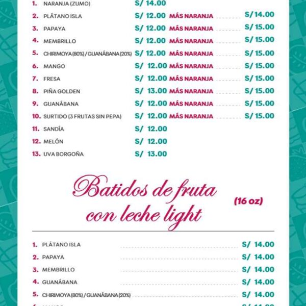 Bebidas Frias